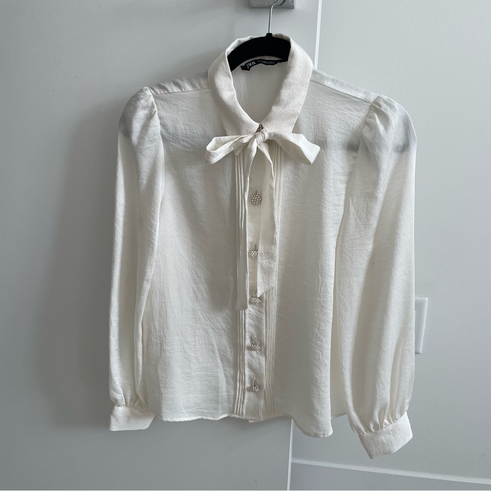 Zara Tie Neck Top